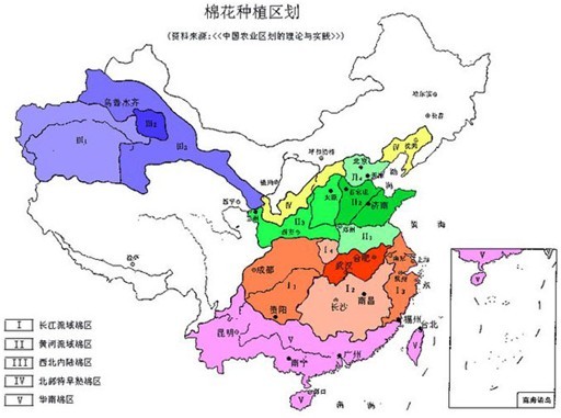 中国棉花产地及棉花特性